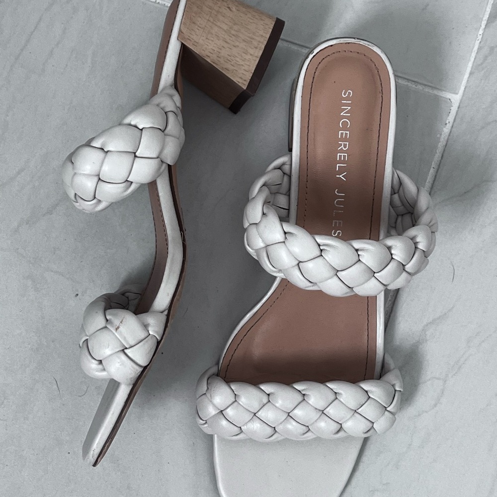 Sincerly Jules White Braided Women's Sandals